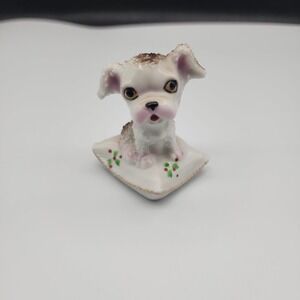 Vintage Kitschy Japan Figurine Dog Ceramic 2.75" Anthropomorphic